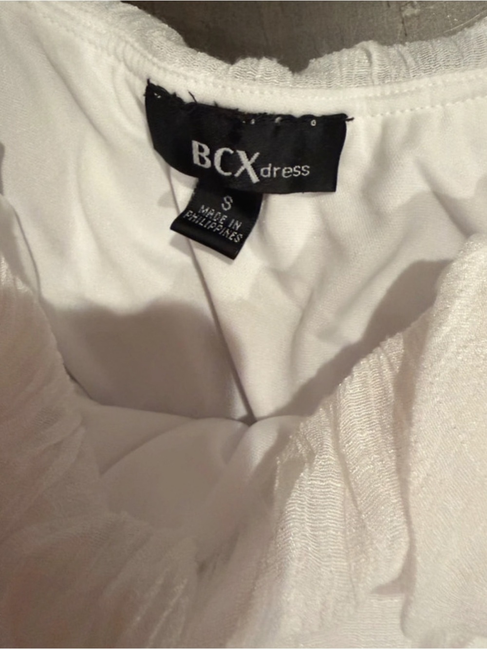 BCX One-Shoulder White Ruffle Mini Dress - Picture 3 of 4